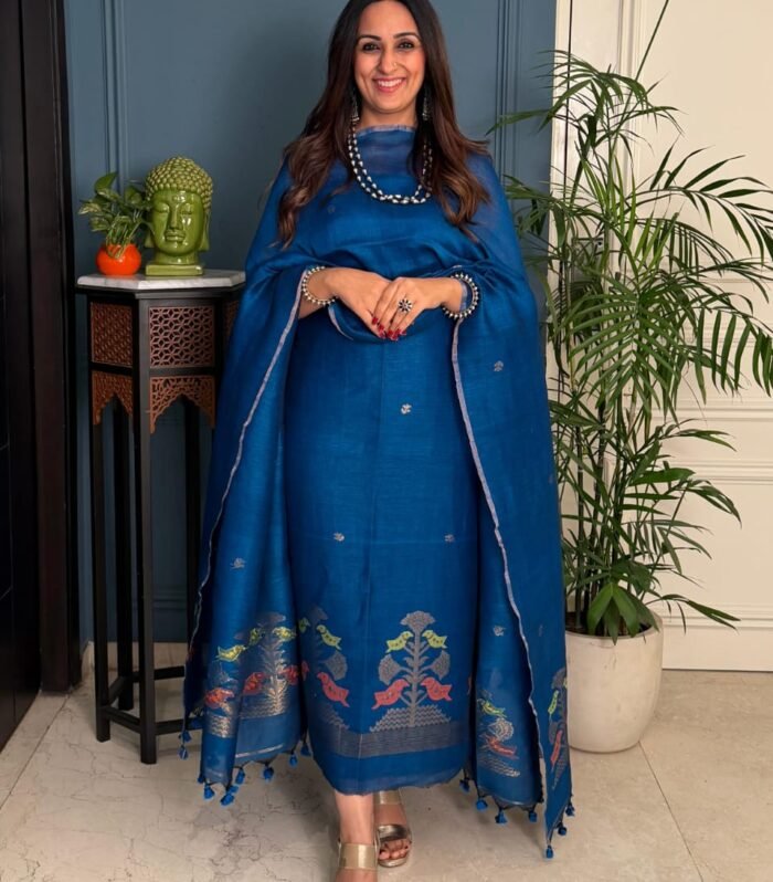 Jamdani Lenin suit set (un stitched)