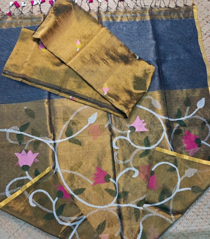 Tissue by Tissue hand woven jamdani top and dupatta