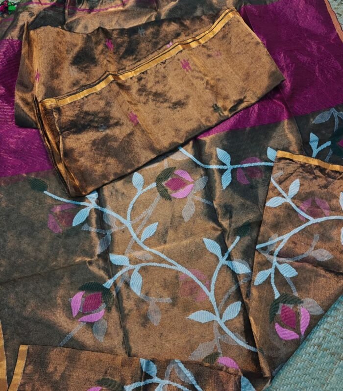 Tissue by Tissue hand woven jamdani top and dupatta