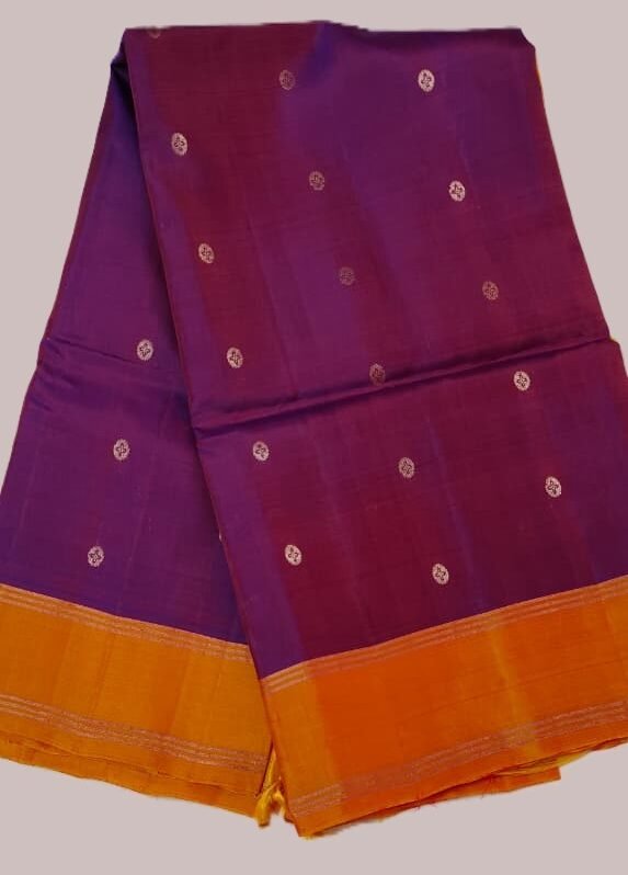 Voilet and Orange Pattu