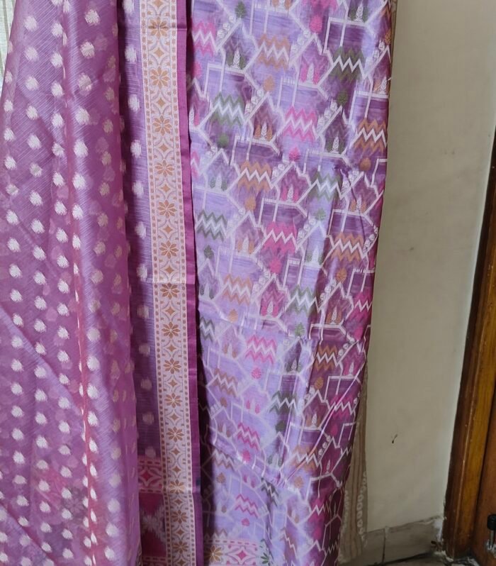 Lavander banaras jamdani dress(3pc)