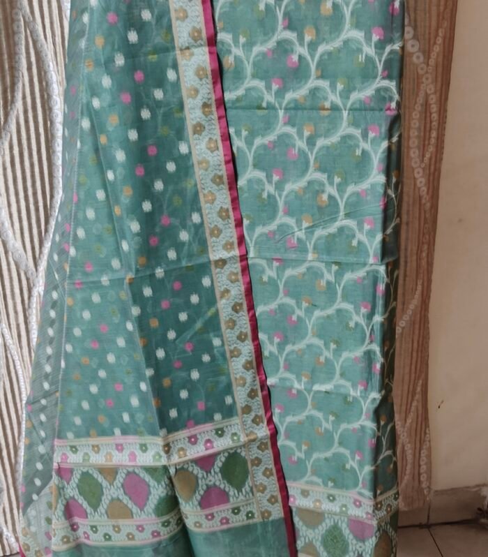 Dusky Green banaras jamdani dress(3pc)